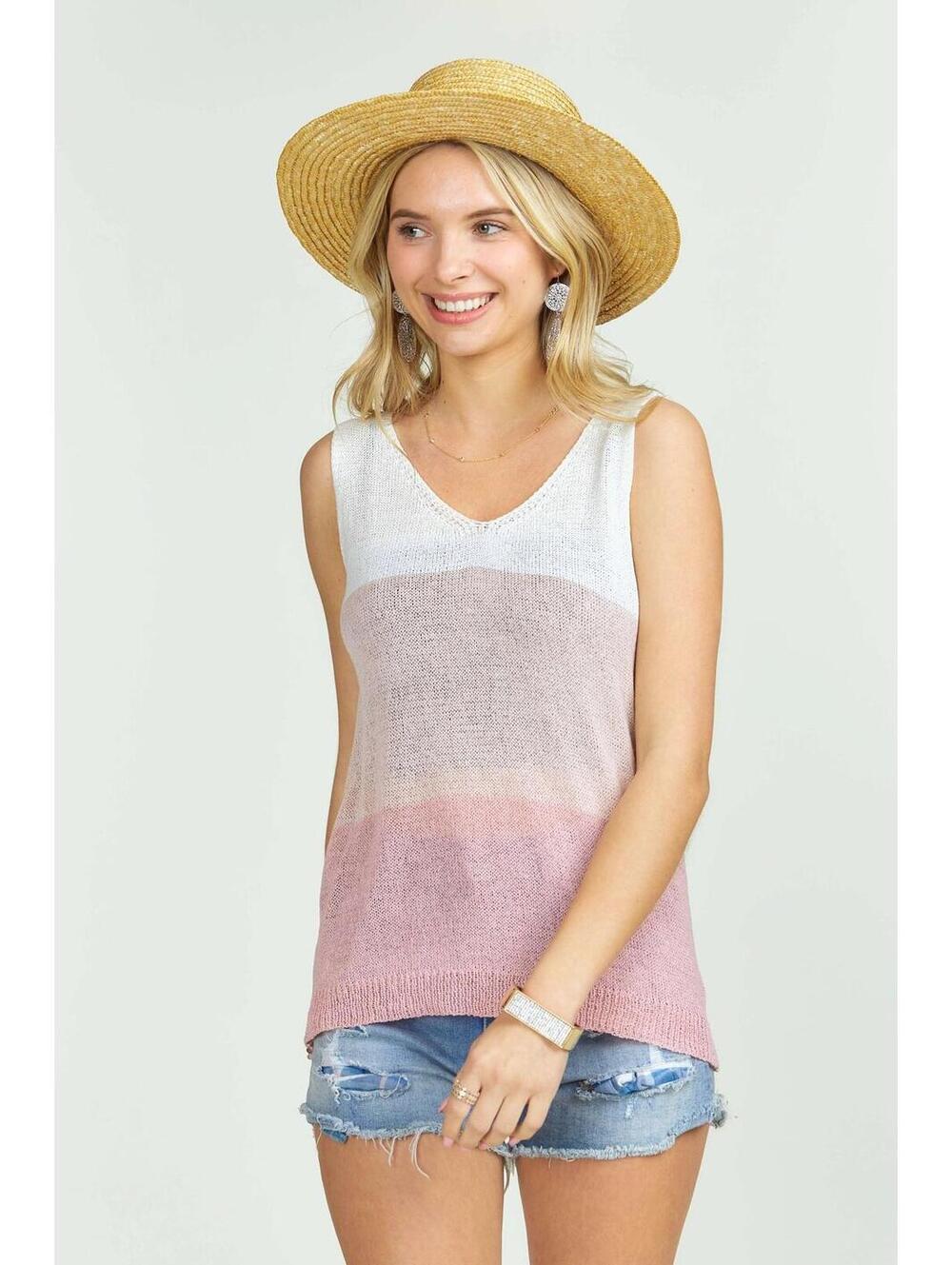 Blush Horizon Knit Tank